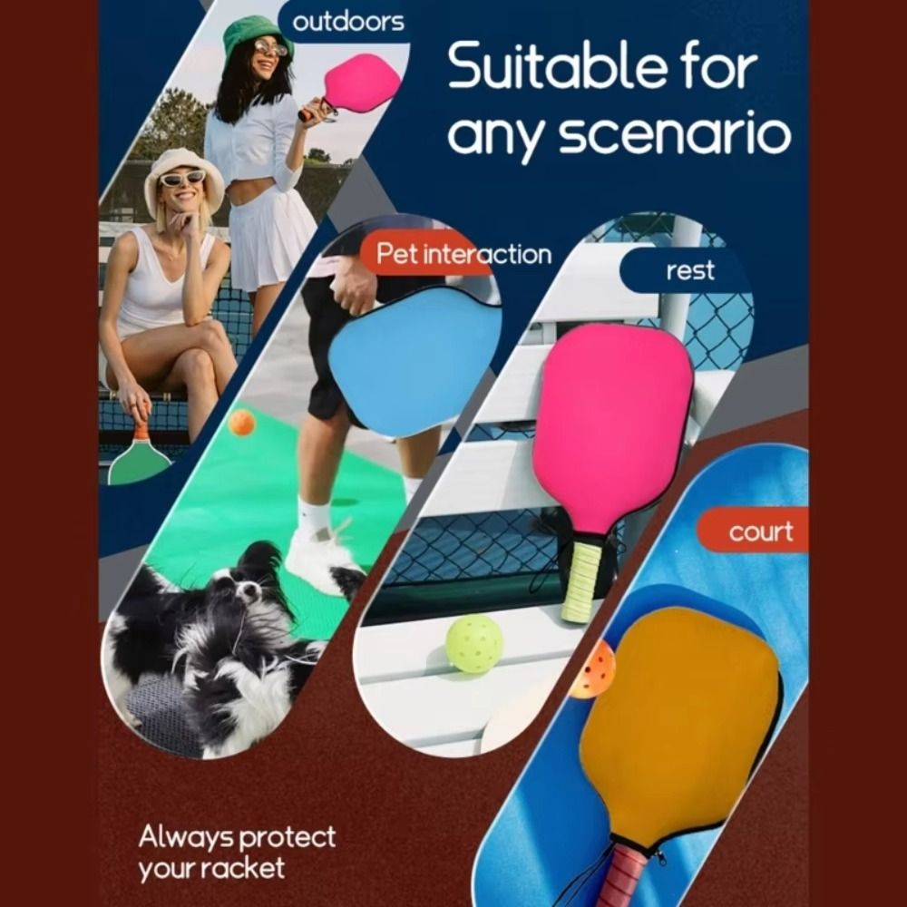 Racket Cover Bag - ปลอกแร็กเก็ตพิคเคิลบอลนีโอพรีนแบบนุ่ม อุปกรณ์เสริมพิคเคิลบอลกันน้ำ ปลอกคลุมไม้พิคเคิลบอล กระเป๋าป้องกันน้ำหนักเบา