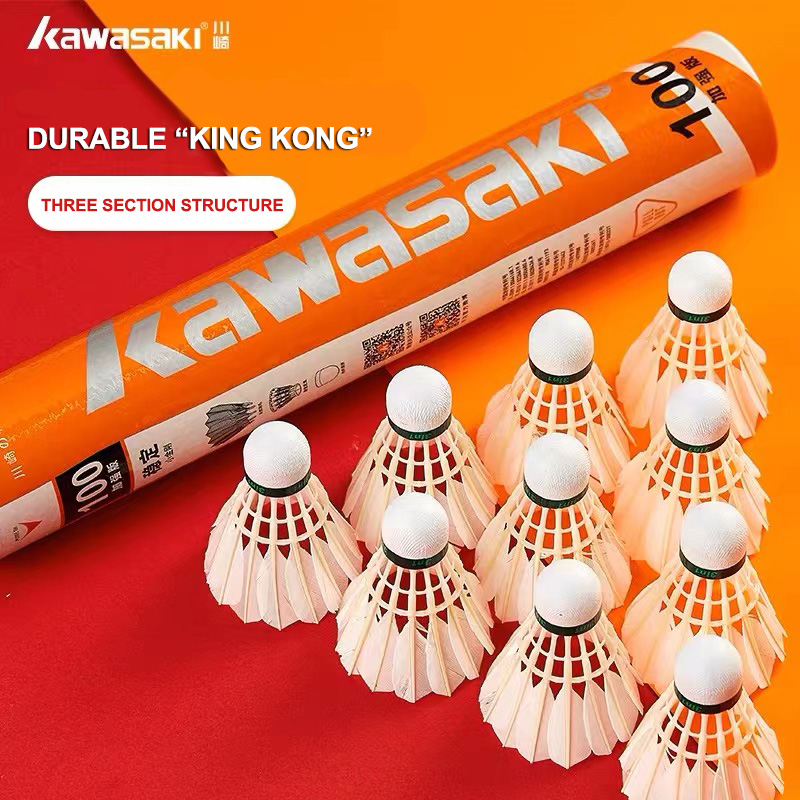 Badminton Nylon Shuttlecock - Kawasaki King Kong 100/500 Feather ลูกแบดมินตันสําหรับคลับและการฝึกอบรม