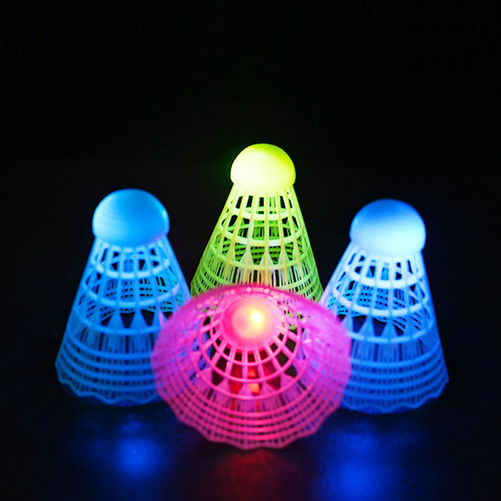 Badminton Nylon Shuttlecock - 3 ชิ้น LED ลูกแบดมินตันเรืองแสงพลาสติกแบดมินตันลูกขนไก่สีสันสดใสลูกบอลกีฬาการฝึกอบรมใน/เกมกลางแจ้ง
