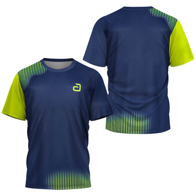 Badminton Vector - เสื้อยืดเทเบิลเทนนิสผู้ชาย ลายใต้ผิวน้ำ เสื้อยืดเทนนิสแบดมินตันฤดูร้อนสำหรับผู้ชาย เสื้อยืดแขนสั้นแห้งเร็วสำหรับสโมสรเทเบิลเทนนิส