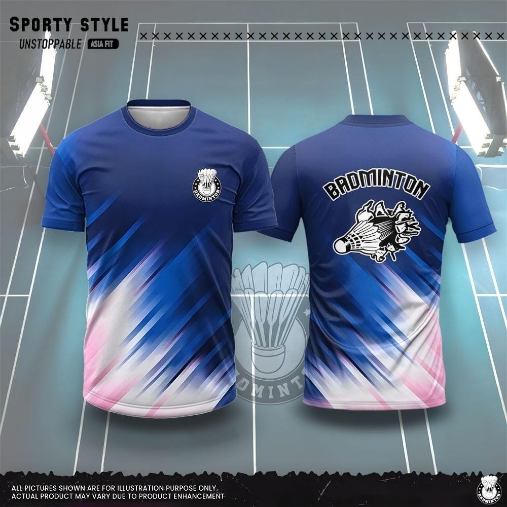 Badminton Aesthetic - เสื้อยืดผู้ชายแฟชั่นลายพิมพ์ 3 มิติ ลายแบดมินตัน เสื้อยืดฤดูร้อน ระบายอากาศ