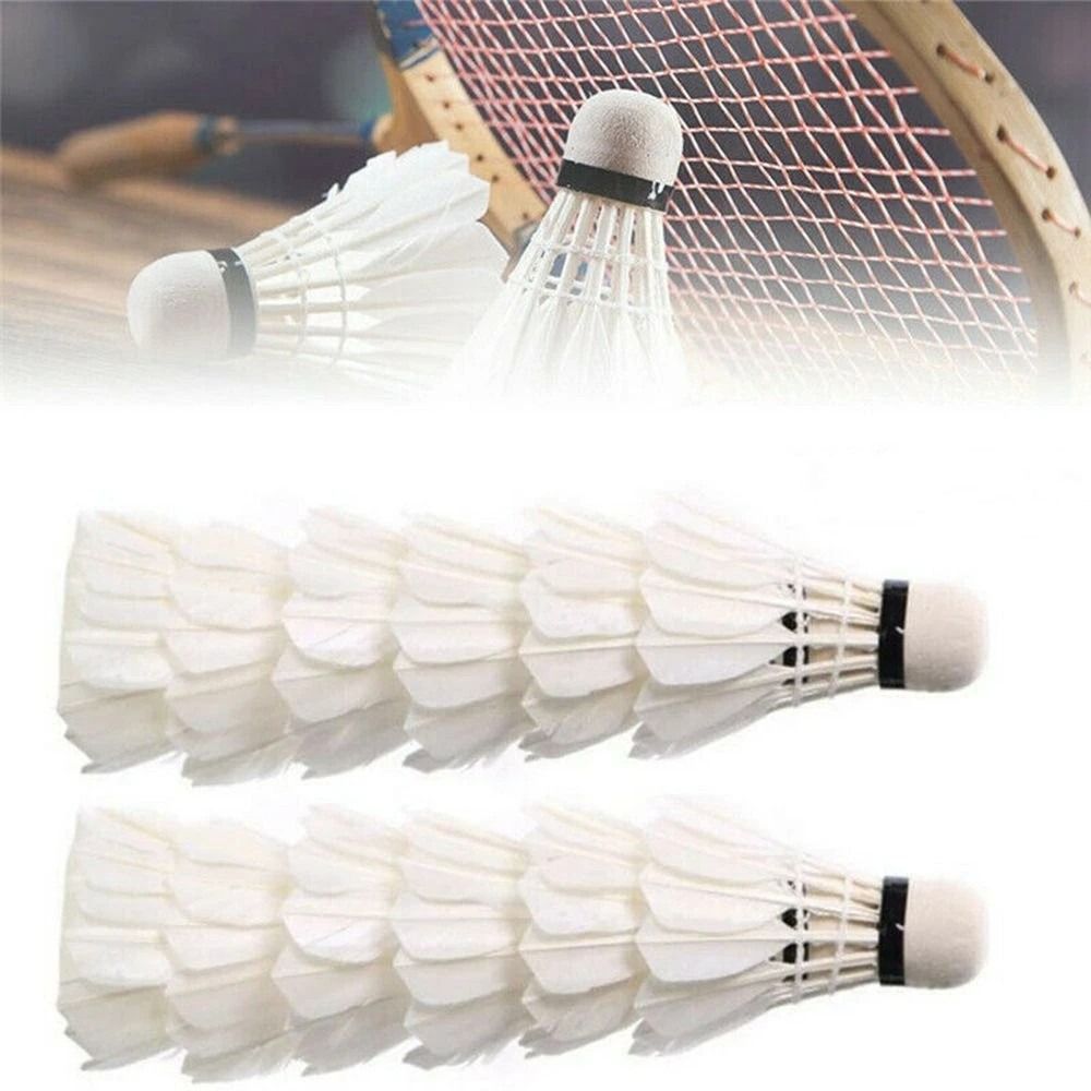 Badminton Nylon Shuttlecock - 3/6/12Pcs Professional แบดมินตันแบดมินตันสีดํา Goose Feather แบดมินตันแบดมินตันการฝึกอบรมกีฬาแบดมินตัน