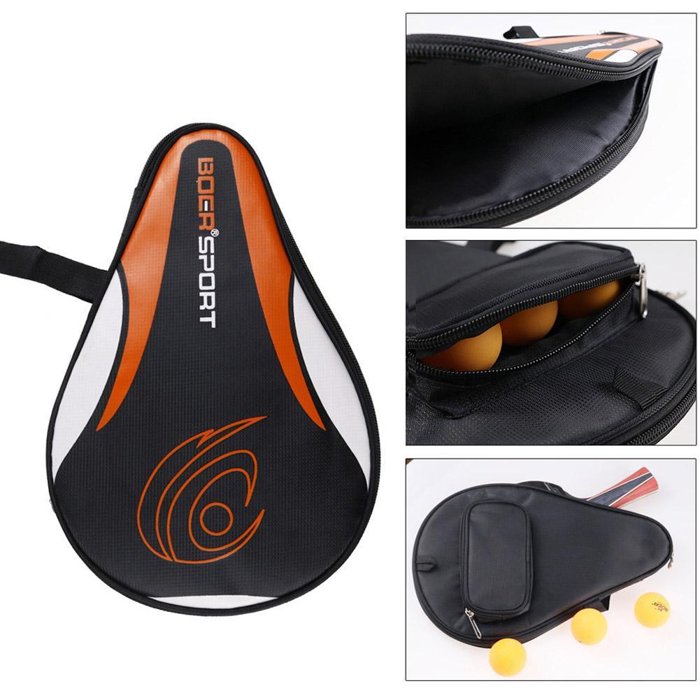 Racket Cover Bag - กระเป๋าไม้ลายกีฬาปิงปอง9ซม. 1ชิ้น30x1ถุงค้างคาวสีดำ/ สีฟ้าผ้าอ๊อกซ์ฟอร์ดฟองน้ำกล่องไม้ปิงปองสำหรับเก็บไม้พายใบมีด