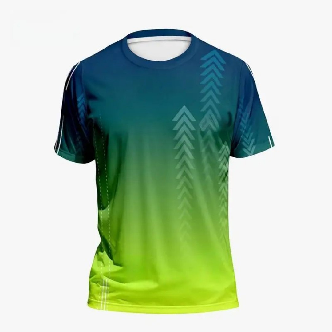 Badminton Aesthetic - เสื้อยืดคอกลมผู้ชายสำหรับเล่นแบดมินตันในฤดูร้อน ลายไล่สี สวมใส่สบาย ระบายอากาศได้ดี เหมาะสำหรับกีฬากลางแจ้ง ขายดี