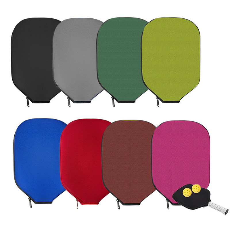 Racket Cover Bag - ฝาครอบไม้พายพิคเคิลบอลนีโอพรีนพร้อมซิป ปลอกป้องกันไม้พายพิคเคิลบอลแบบพกพา กระเป๋าใส่ไม้พายพิคเคิลบอลสีสันสดใส ทนทาน
