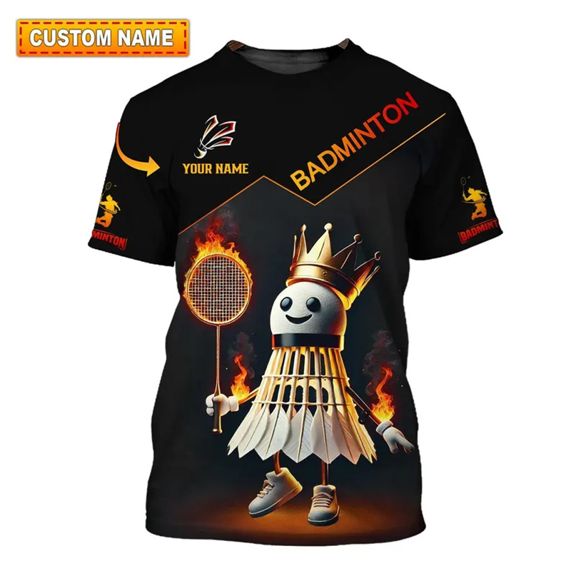 Badminton Aesthetic - กีฬาแบดมินตันเสื้อยืดเสื้อผ้าผู้ชาย Cool นวนิยาย 3D พิมพ์กีฬาด่วนแห้งแขนสั้นเสื้อ T