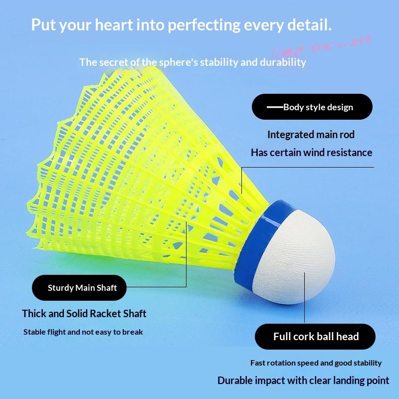 3/6/12 ชิ้น ลูกขนไก่ไนลอนสีเหล - Badminton Nylon Shuttlecock บทวิจารณ์และราคา