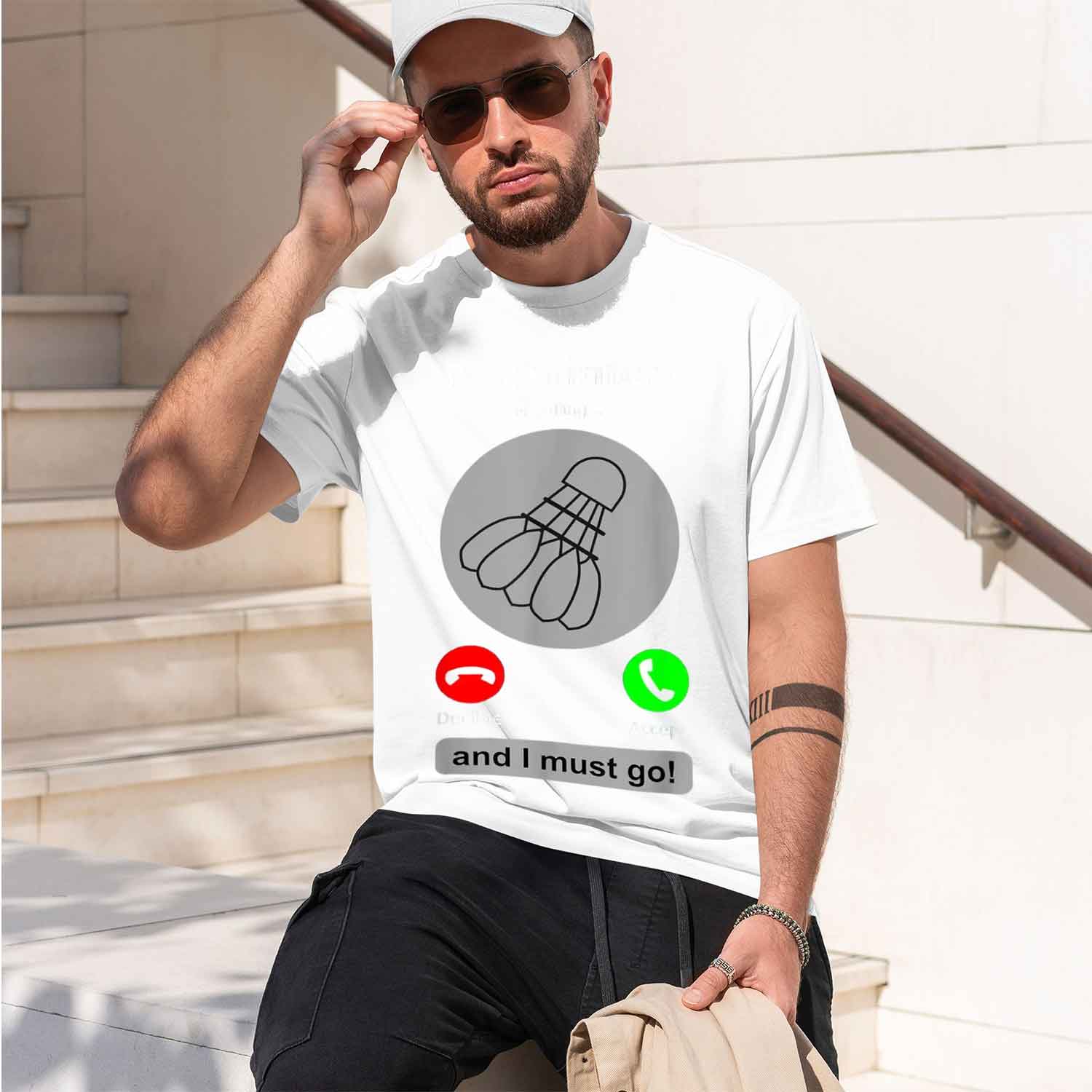 เสื้อยืดผู้ชายสไตล์ลำลอง ลายกร - Badminton Is Calling บทวิจารณ์และราคา