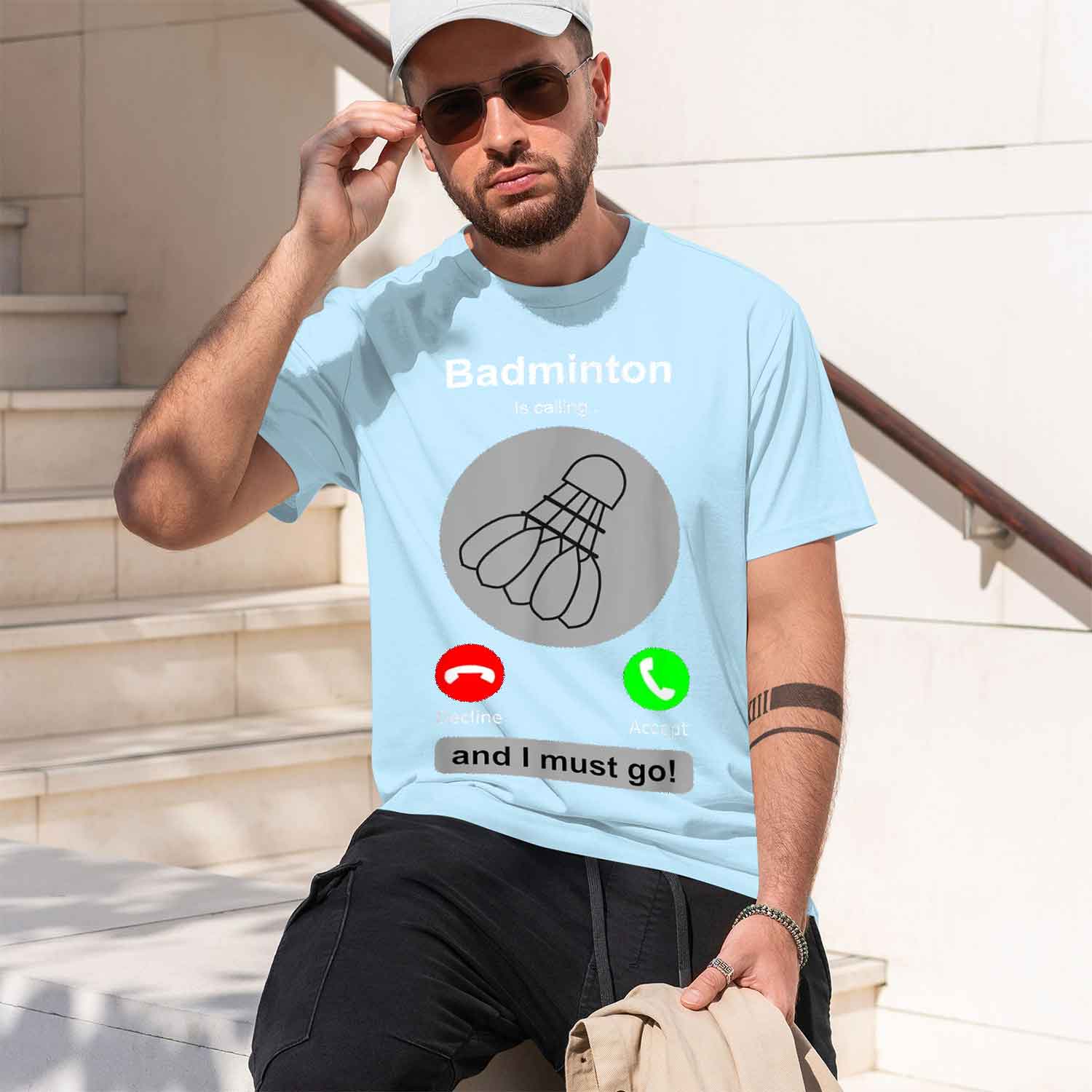 เสื้อยืดผู้ชายสไตล์ลำลอง ลายกร - Badminton Is Calling บทวิจารณ์และราคา