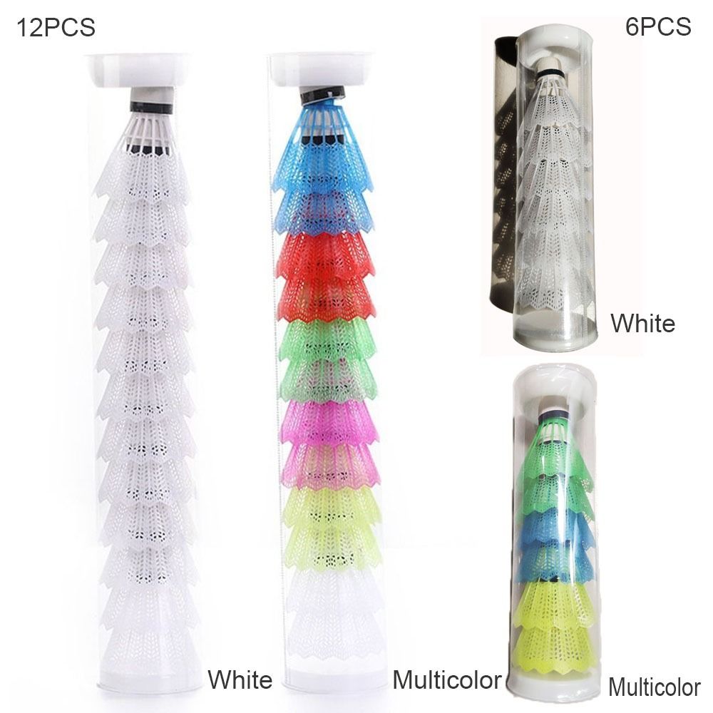 ลูกขนไก่พลาสติกกันลม6/12ชิ้นหั - Badminton Nylon Shuttlecock บทวิจารณ์และราคา