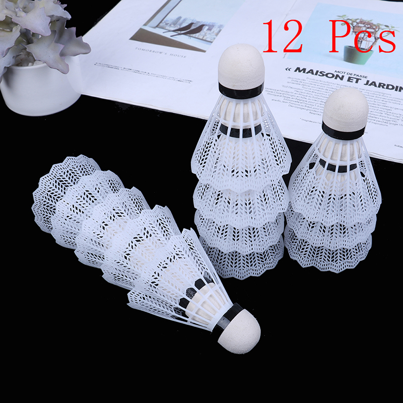 12ชิ้นลูกขนไก่แบดมินตันพลาสติก - Badminton Nylon Shuttlecock บทวิจารณ์และราคา