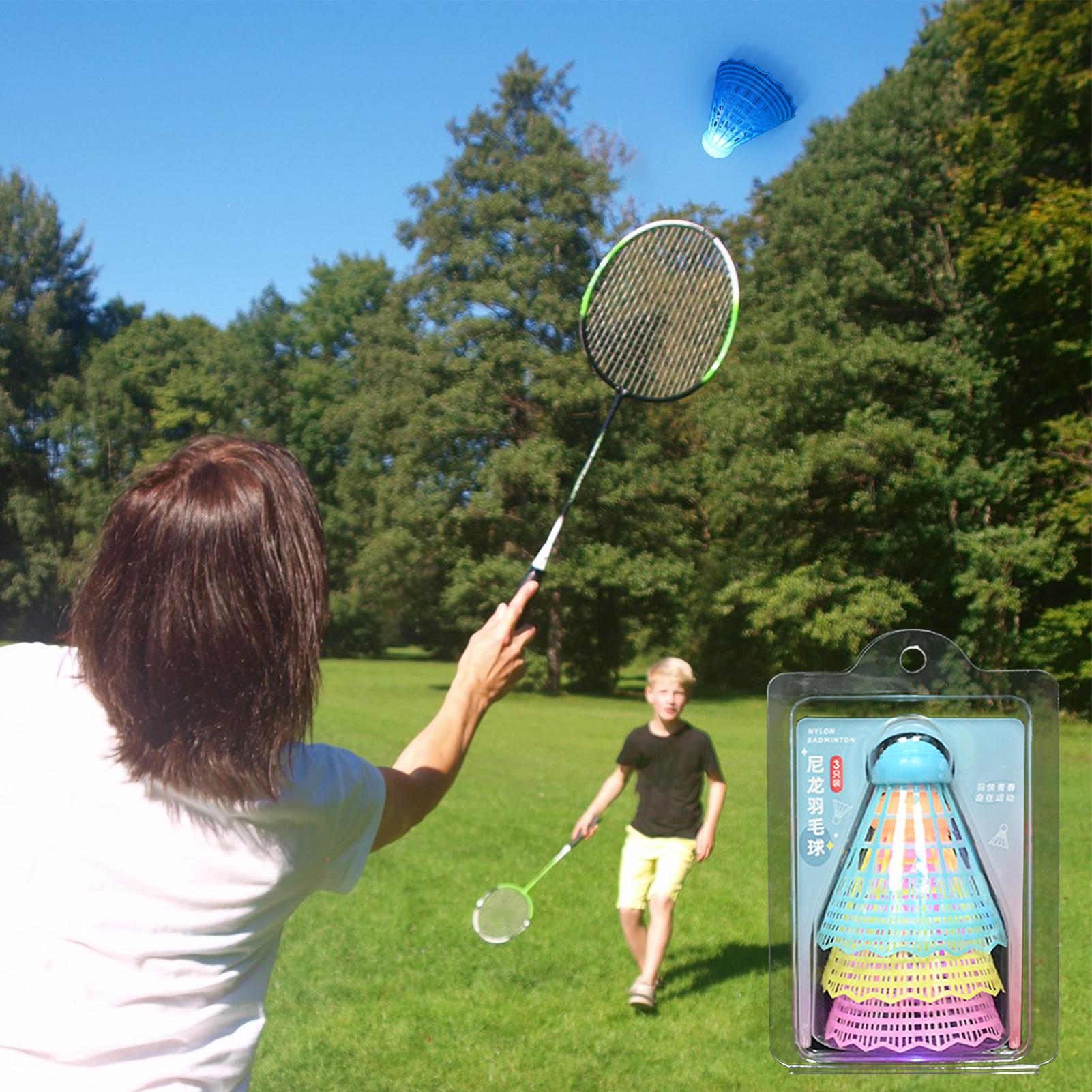 3 ชิ้น LED ลูกแบดมินตันเรืองแส - Badminton Nylon Shuttlecock บทวิจารณ์และราคา