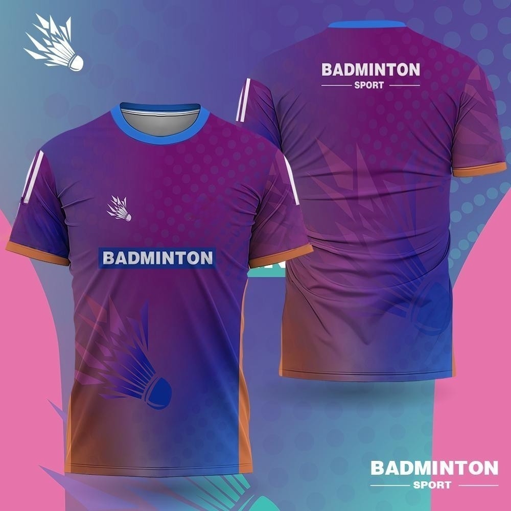เสื้อแบดมินตันผู้ชายลายไล่สีพิ - Badminton Aesthetic บทวิจารณ์และราคา