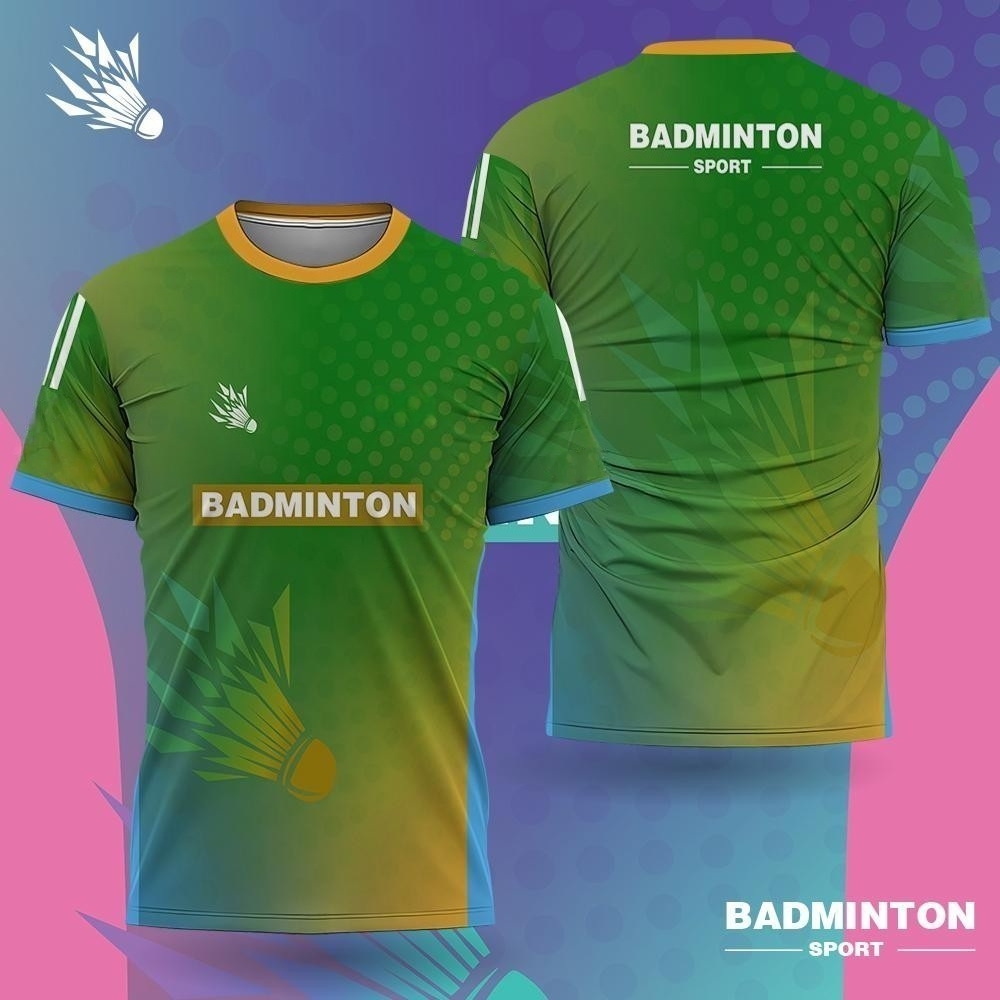 เสื้อแบดมินตันผู้ชายลายไล่สีพิ - Badminton Aesthetic บทวิจารณ์และราคา