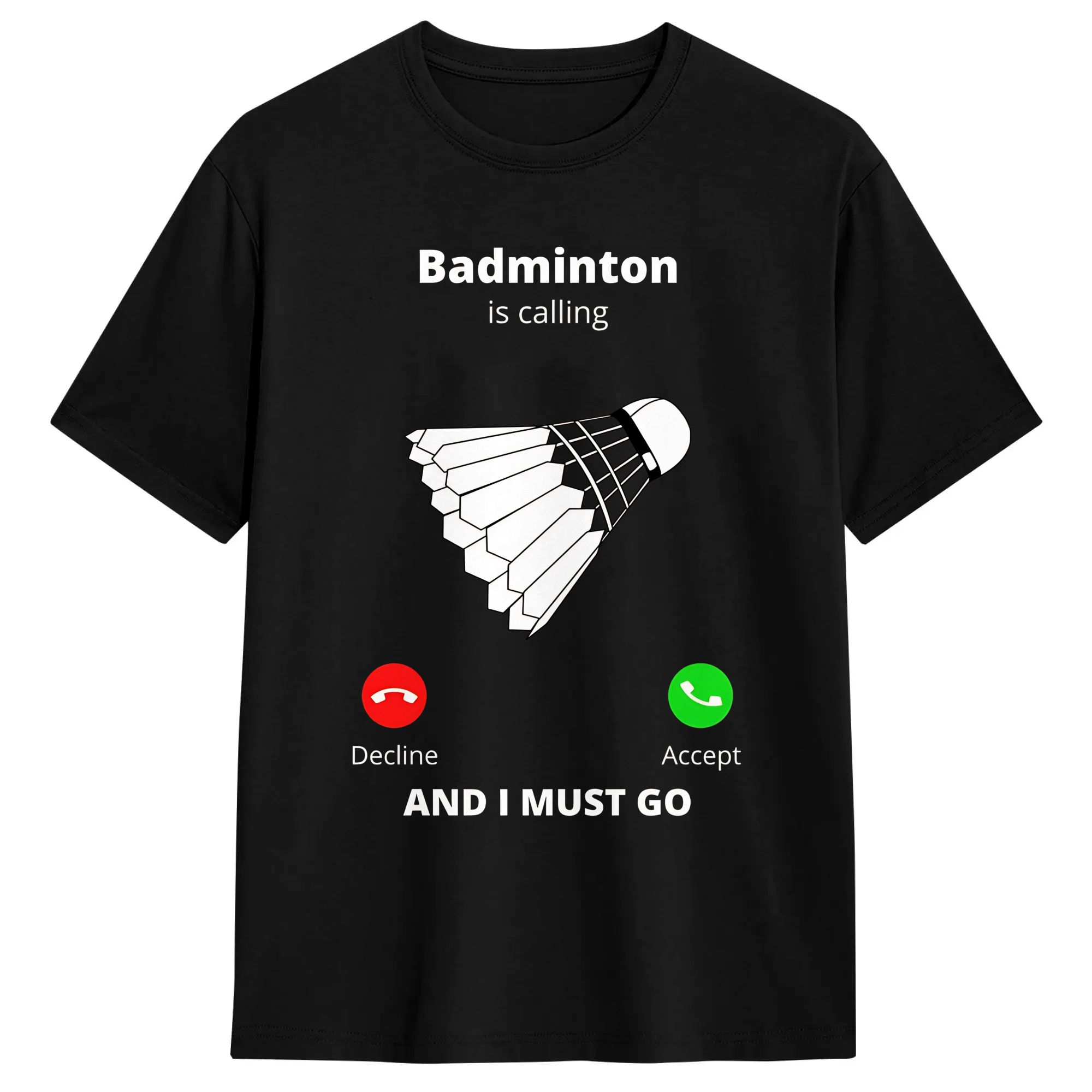 เสื้อยืดลำลองสำหรับผู้ชาย คอกล - Badminton Is Calling บทวิจารณ์และราคา