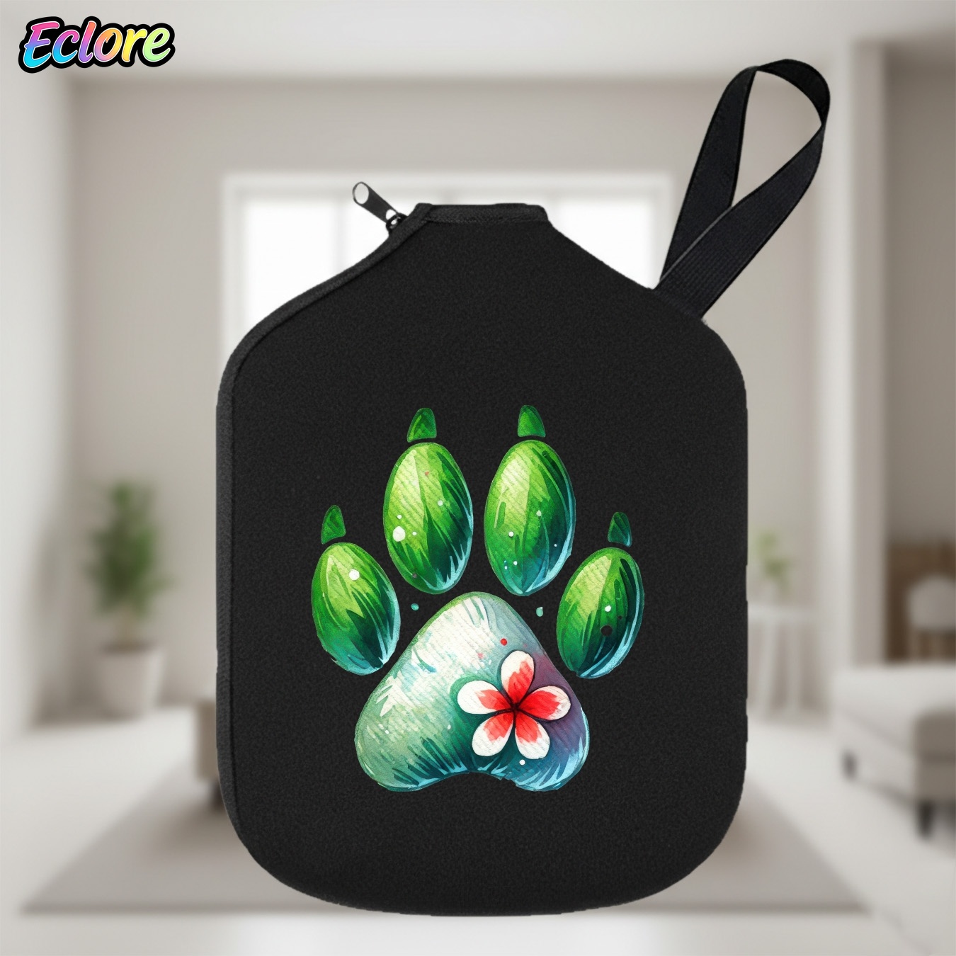 ปลอกไม้พายลายรอยเท้าสีน้ำเขียว - Racket Cover Bag บทวิจารณ์และราคา